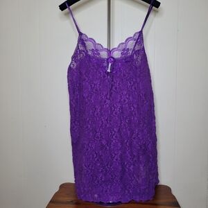 Vintage Delicates Purple Lace Slip Dress